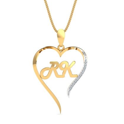 RK Initials Heart Pendant