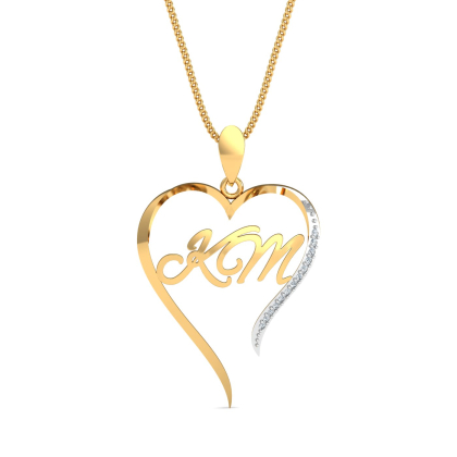 KCM Initials Heart Pendant