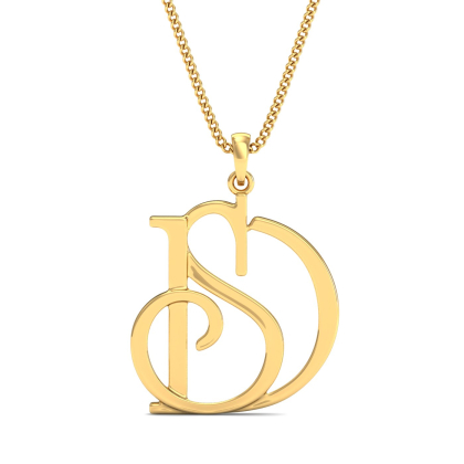 SD Initials Gold Pendant