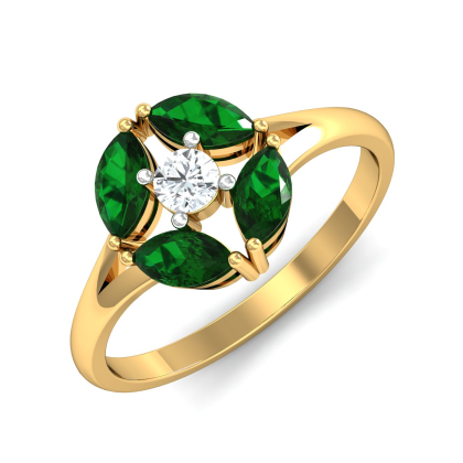Giovane Solitaire Emerald Ring