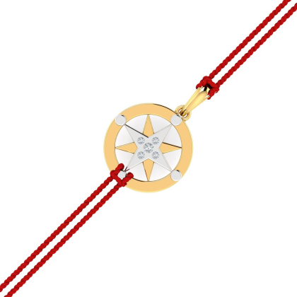 Diamond Compass Rakhi Pendant