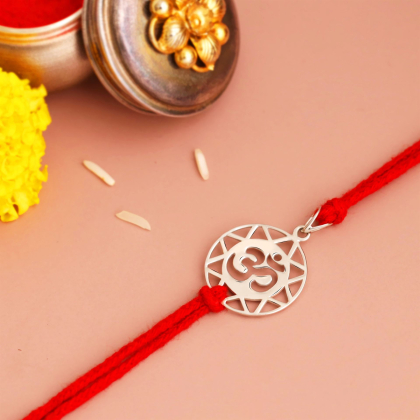 The Om Silver Rakhi Pendant