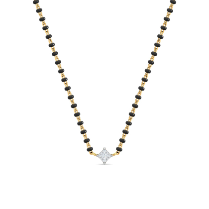 Square Solitaire Mangalsutra (18K-YG-SI-HI-RTS)