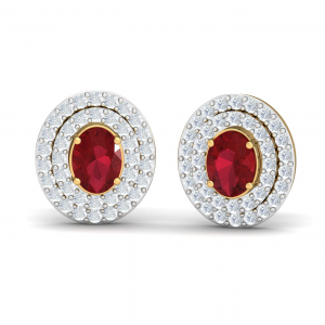 Konzentrisch Ruby Stud Earrings