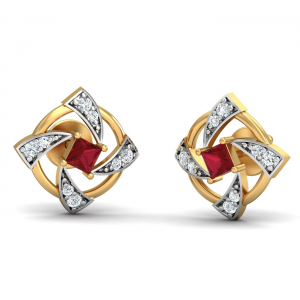 La Hélice Ruby Stud Earrings
