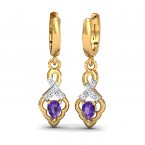 Mediaeval Amethyst Hoop Earrings
