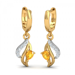 Chivalric Citrine Hoop Earrings