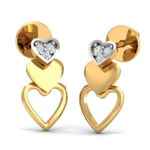 Layered Heart Stud Earrings