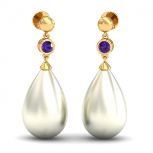 Epais Pearl Amethyst Earrings