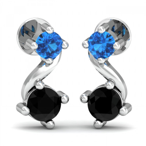 Black Diamond & Topaz Earrings