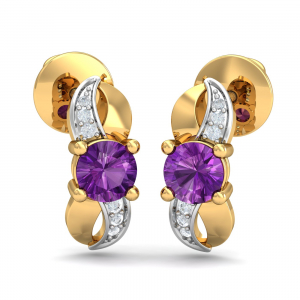 Double Twist Amethyst Earrings