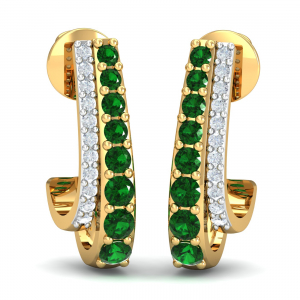 Fortuna Emerald Half Hoop Earrings