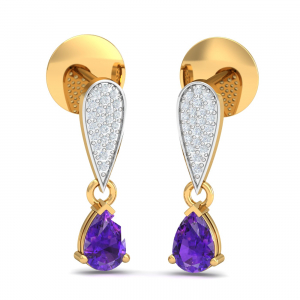 Aneta Dangling Amethyst Earrings