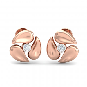 Three Petals Rose-Gold Earrings