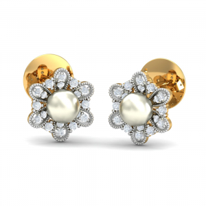 Floral Pearl Stud Earrings