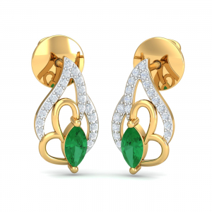 Sanah Green Quartz Stud Earrings