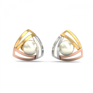 Tri-tone Pearl Earrings