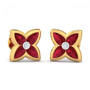 Avital  Red Stud Earrings