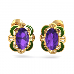 Deisha Enamel Amethyst Earrings