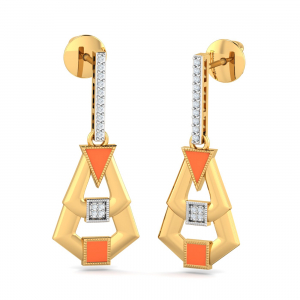 Cedar Enamel Dangle Earrings