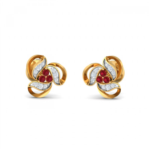 Berko Ruby Stud Earrings