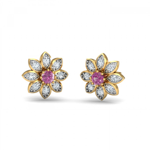 Pink Flower Earrings