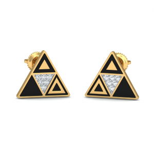 Black Triangle Stud Earrings
