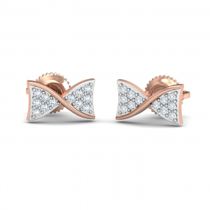 Diamond Bow Stud Earrings