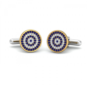 Round Diamond & Sapphire Cufflinks