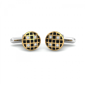 Chequered Black Gold Cufflinks