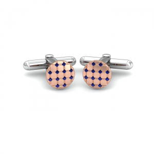 Round Pink Blue Cufflinks