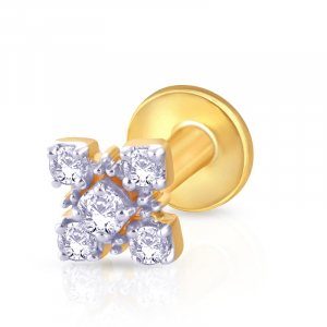 Square Motif 0.09 Carat Nose Stud