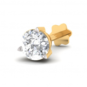 0.10 Carat 3 Prongs Screw Nose Pin