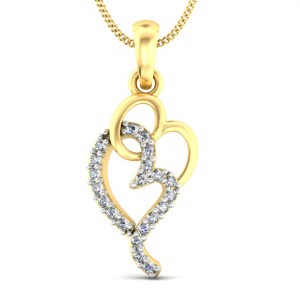 Interlooping Hearts Gold Pendant