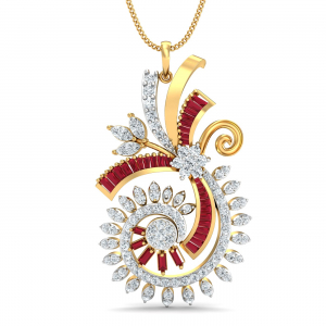 Dainty Pear Ruby Pendant