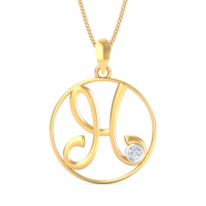 Artistic H Initials Pendant