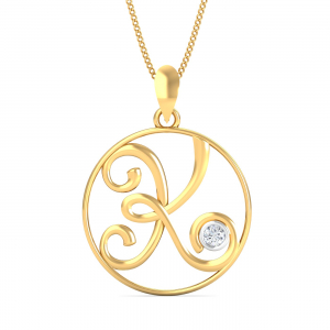 Artistic K Initials Pendant