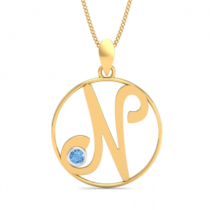 Artistic N Initials Pendant
