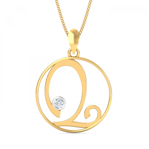 Artistic Q Initials Pendant
