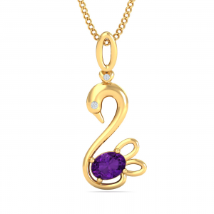 Swan Amethyst Pendant