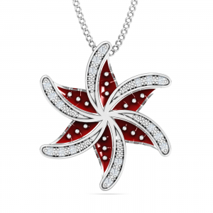 Starfish Enameled Pendant