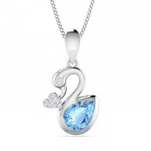 Swan Aquamarine Pendant