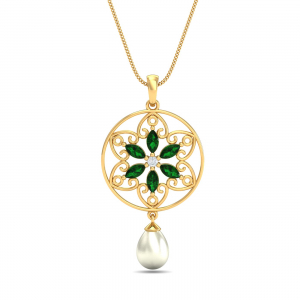 Elegant Ethnic Emerald Pendant