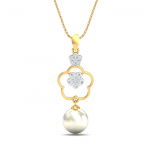 Floral Drop Pearl Pendant