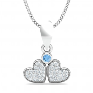 Aqua Twin Hearts Pendant