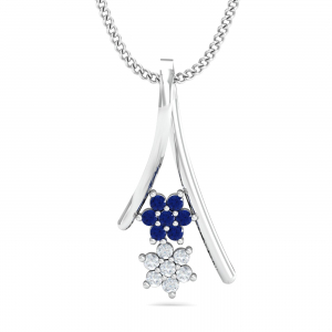 Floral Blue Sapphire Pendant