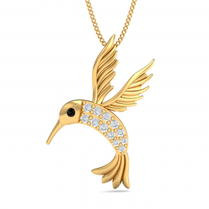 Diamond Studded Bird Pendant