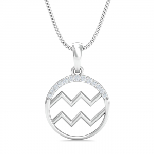 Aquarius Zodiac Gold Pendant