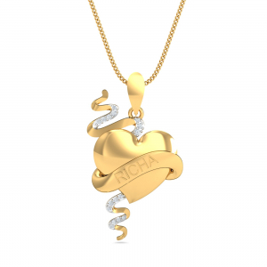 Engravable Heart Swirl Pendant
