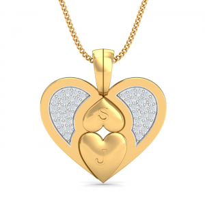 Detachable Initials Heart Pendant